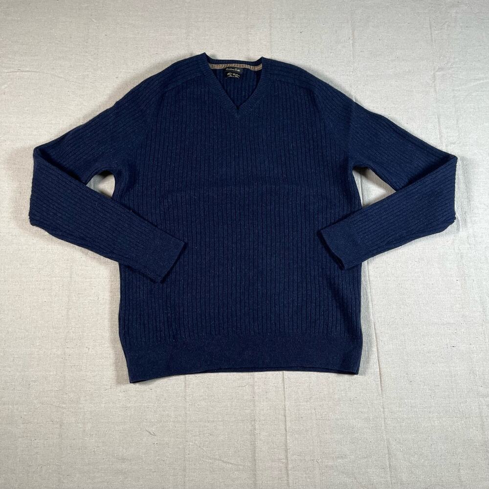 Massimo Dutti womens Large cashmere wool sweater Navy Blue